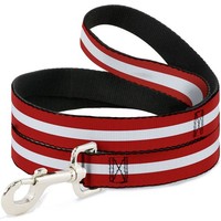 Dog Leash 6-FEET Stripes Red/White/Red (Us Import)
