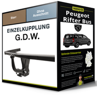 Starre AnhäNgerkupplung für Peugeot Rifter Bus 08.2018-Jetzt Typ K9 G.D.W. AHK