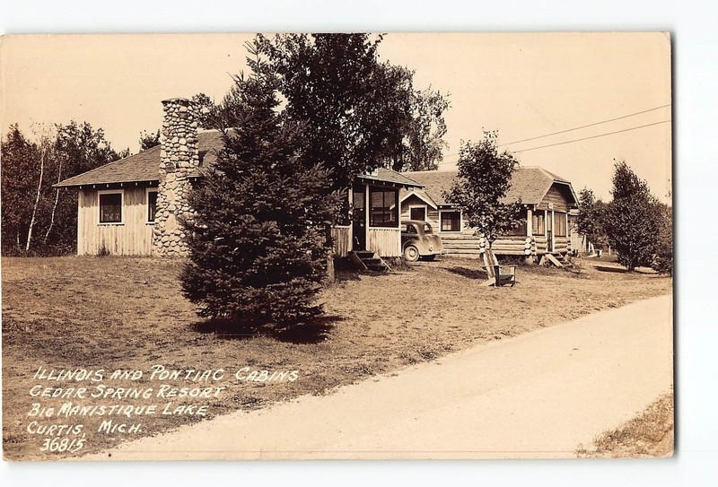 Curtis Michigan MI RPPC Photo 1925-1942 Big Manistique Lake Cedar Spring Resort