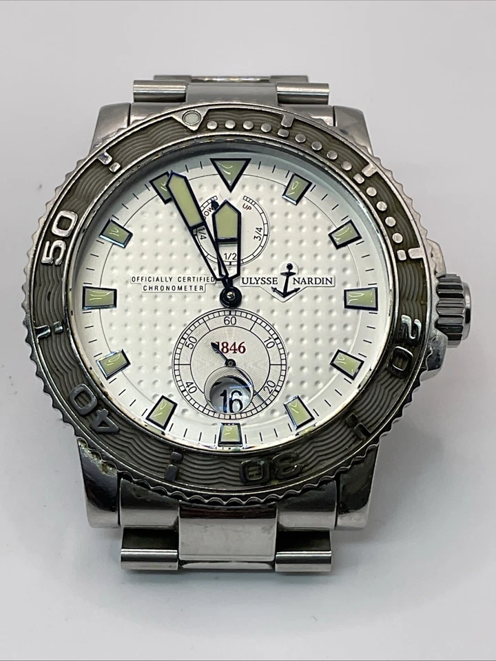 Reloj para hombre Ulysse Nardin Marine Diver hecho en Suiza 43 mm esfera blanca acero - 263-33 Foto 2 de 4