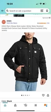 New. Hisea Men’s Sherpa Work Jacket. Size Small. Hooded. Waterproof. Duck Canvas