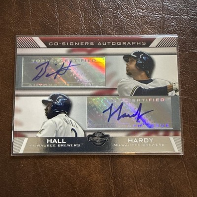 2007 Topps Co-Signers Auto Bill Hall, J.J. Hardy Milwaukee Brewers