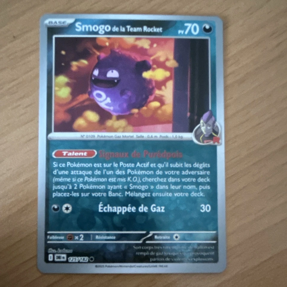 Pokémon JCC Smogo de la Team Rocket 125/162 PV 70 Obscurité FR De base - Photo 1/1