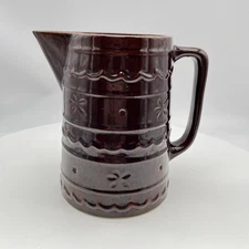 Vtg Marcrest Stoneware 8” Pitcher USA, Small Chip On Edge As Shown In Pics