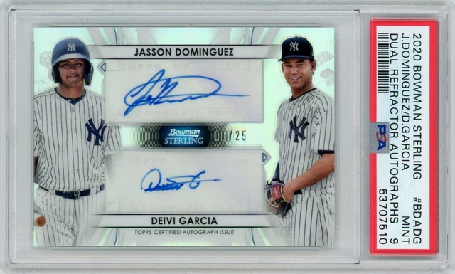 2020 Bowman Sterling Jasson Dominguez Deivi Garcia Dual Auto /25 PSA 9 Yankees