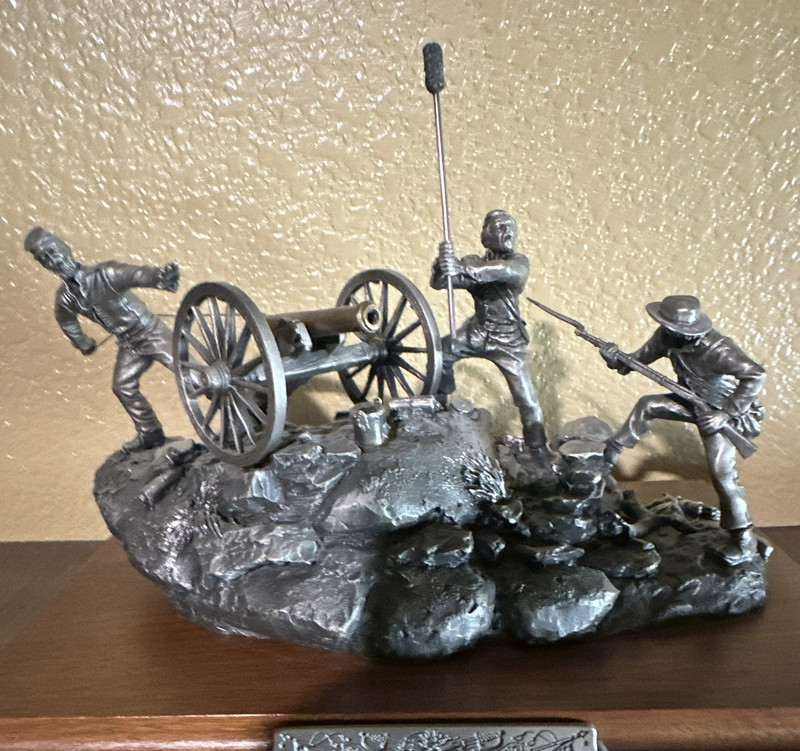Chilmark Pickett’s Charge Pewter Sculpture Fran Barnum Signed Ltd Ed Wood Base