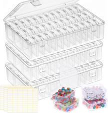 Bead Organizer Box, 108Pcs Small Clear Plastic Bead Storage, Mini Craft Storage