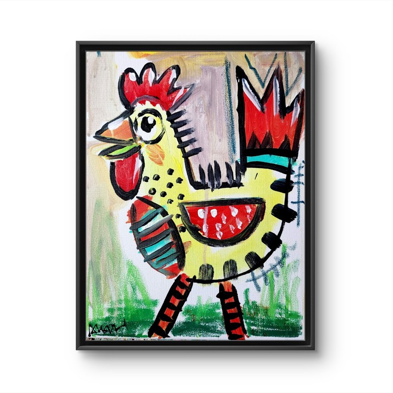 Original Abstract Painting Canvas Neo Expressionist Fine Art Decor 11x14