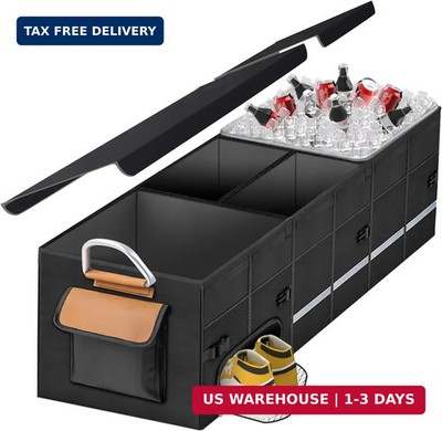 HAMOPY Car Trunk Organizer and Storage with Separate Compartment for 1 Pair of S