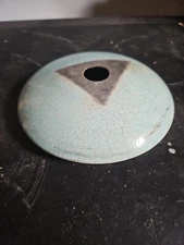 Small Andrew Berends Raku Vessel - Pale Blue 5"x2" 1996