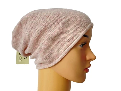 Beanie Mütze Luxury Unisex Damen Herren Alt Rosa Wollmischung Stretch Boom It