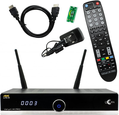 Enigma 2 Receiver 4K UHD Uclan Ustym Combo 2x DVB-S2X  Open Atv Hdmi HDR