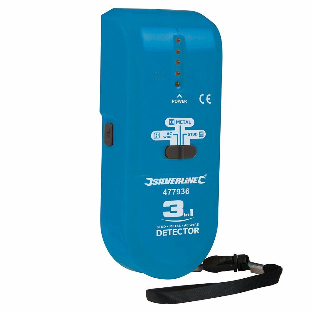 3 in 1 Detector Detects Studs Joists Live Wires Metal Objects Self calibrating