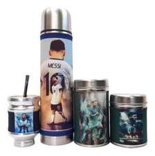 LIONEL MESSI - JUEGO MATE - Mate + Bombilla + Azúcar + Yerbera + Termo XIII