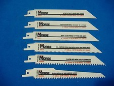 SIX MORSE HIGH QUALITY BI-METAL COBALT RECIPROCATING SAW BLADES MADE IN USA