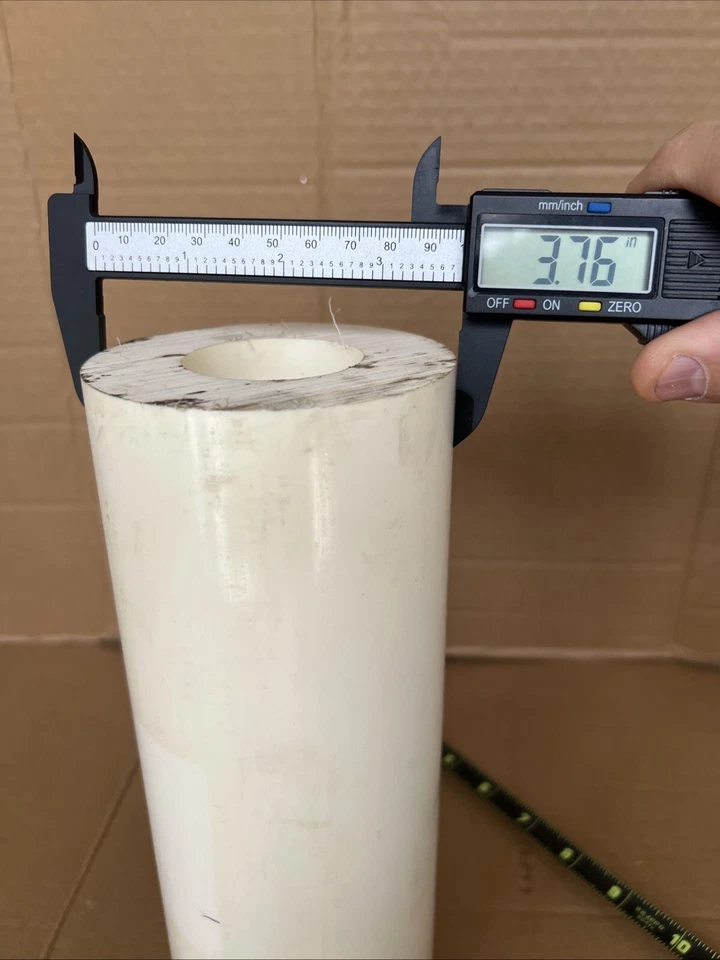 Tubo de plástico blanco redondo de pared 3-3/4” OFX 2” ID 1”, tipo rodamiento, ver fotos Foto 3 de 4