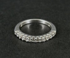Ring Silver Cubic Zirconia Stones Top of Band Sterling 925 Size 8.25 Ring Band