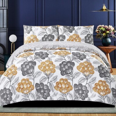 Komplettes Bettwäsche Set Rich Cotton Duvet Quilt Cover W Spannbetttuch & Kissenbezug