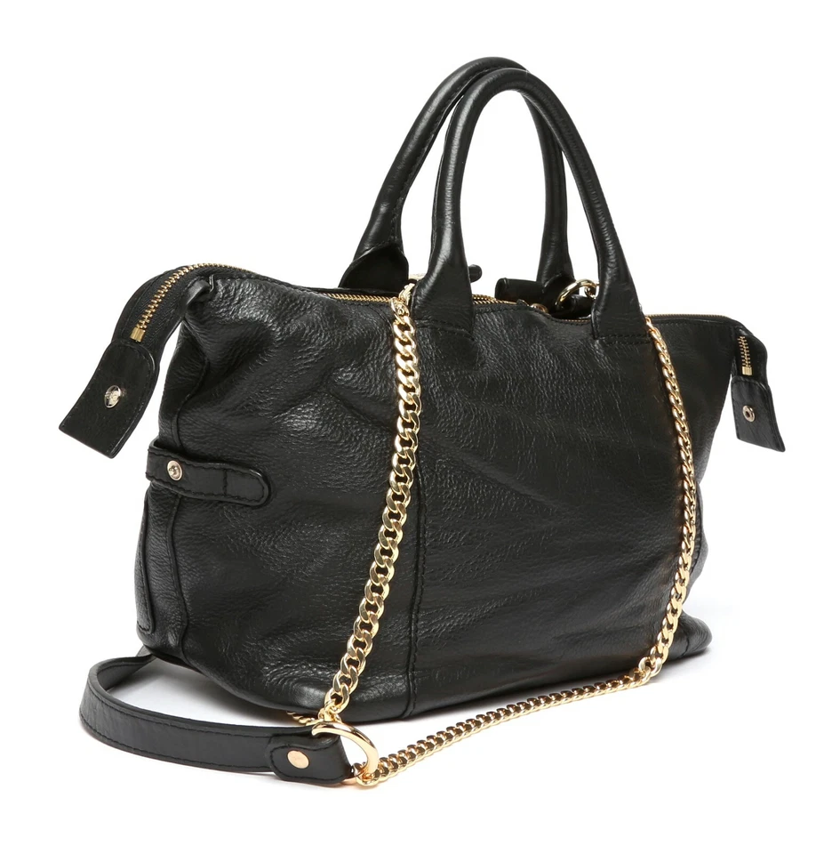 See By Chloe Womens Black Kay Leather Satchel Bag Purse V4210 - Image 4 of 4