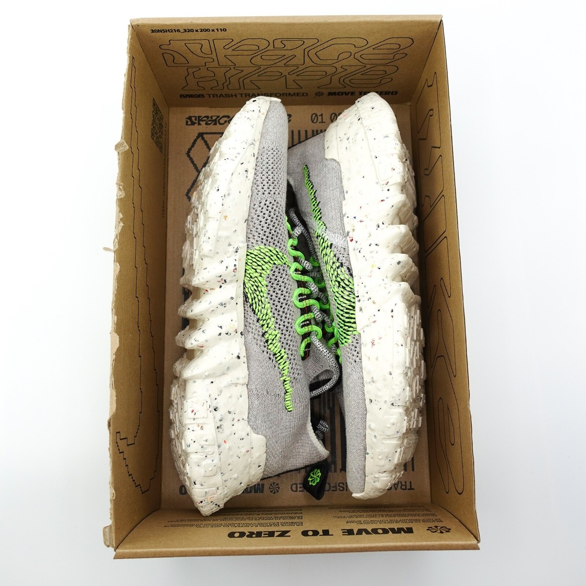 Nike Space Hippie 01 Mens Size 7.5 Vast Grey Electric Green  display picture 2