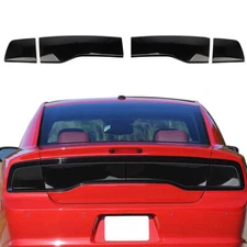 Smoked Black Rear Taillight Decor Cover Trim Bezels For Dodge Charger 2011-2014