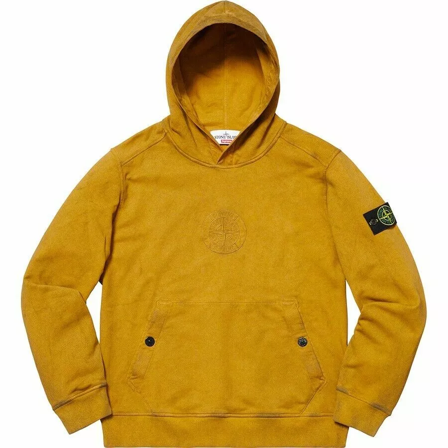 Supreme X Stone Island Hooded Sweatshirt Olive Medium SS19 100