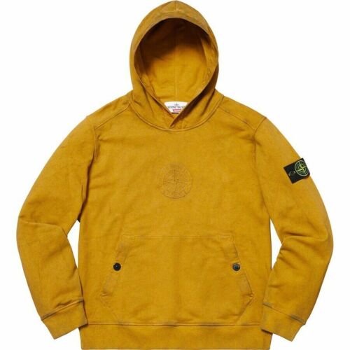 Felpa con cappuccio Supreme X Stone Island oliva media SS19 100% autentica DS - Foto 1 di 1