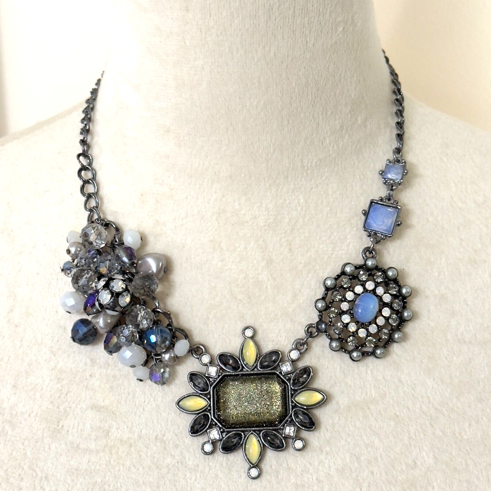 Chico’s Signed Statement Chunky Necklace Glam Jew… - image 1