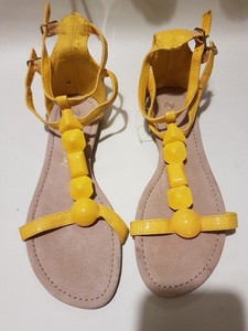 womens yellow sandals uk