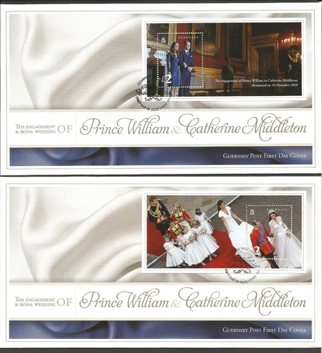 GUERNSEY 2011 ROYAL WEDDING MINI SHEET X 2 on UNADDRESSED FIRST DAY COVER