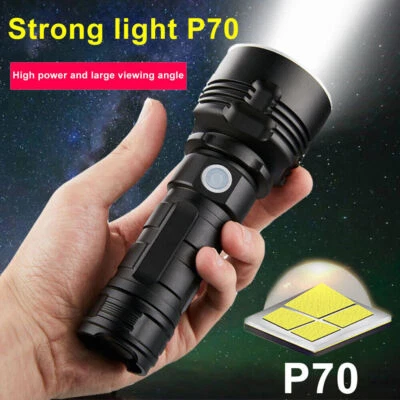 MARKENLOS DHL 90000lm Super Bright Flashlight LED P70 USB Tactical Torch +26650 Battery-
