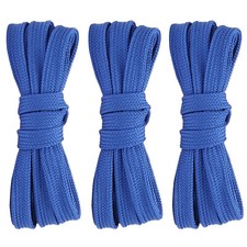 3pair Double Layers Flat Shoelaces Strings Blue for Sneakers 24 27 36 45 72 Inch