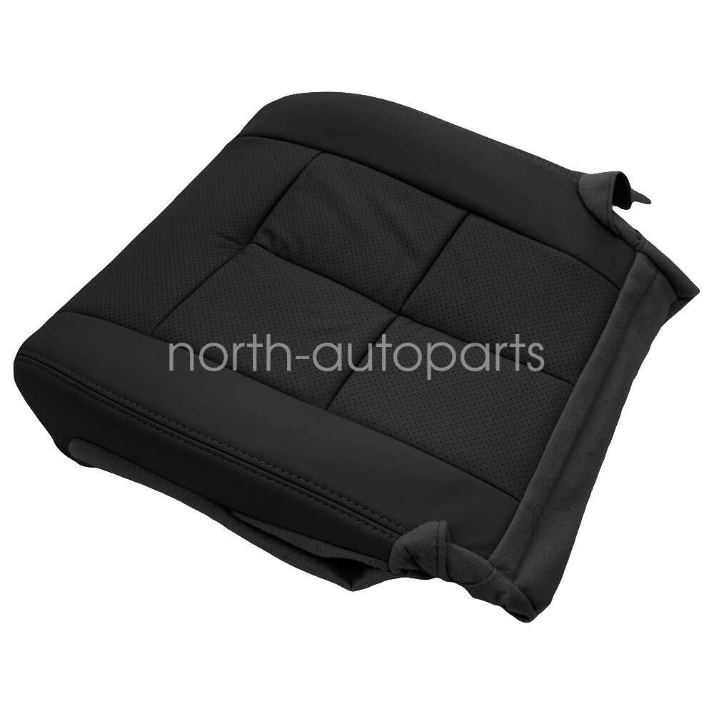Passenger Top Back Black PERF Leather Seat Cover For 07-14 Lincoln