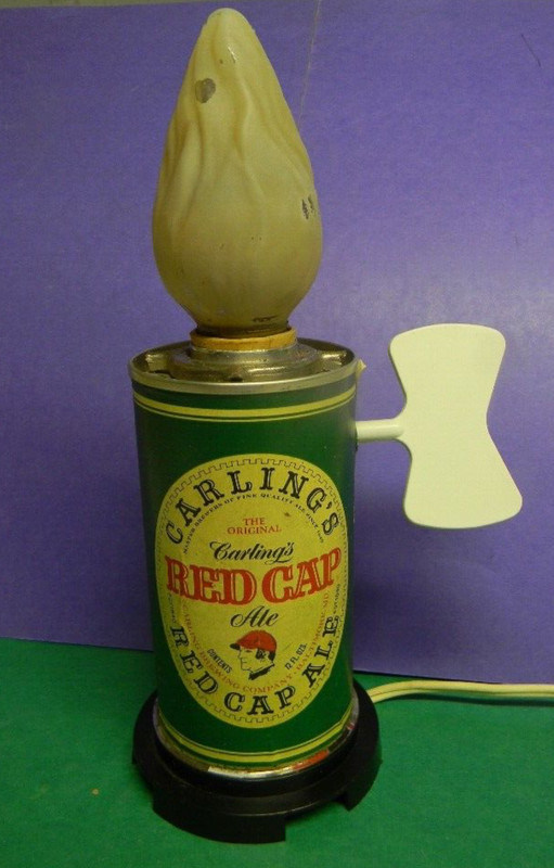 Vintage Carling's Red Cap Ale Beer Can Light Up Lamp Bulb Baltimore Maryland