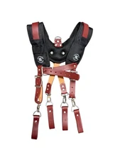 Padded Tool Belt Suspenders Adjustable Work Suspenders with 4 Detachable D-Loops