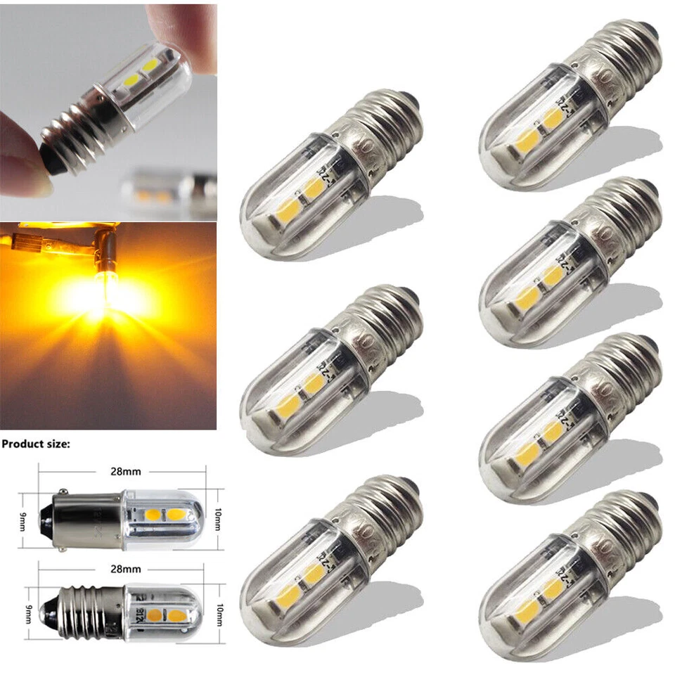 E10 6V AC DC 2W LED Schraubsockel Birne Leuchtmittel Lampe Leuchte Glühbirne - Bild 3 von 4