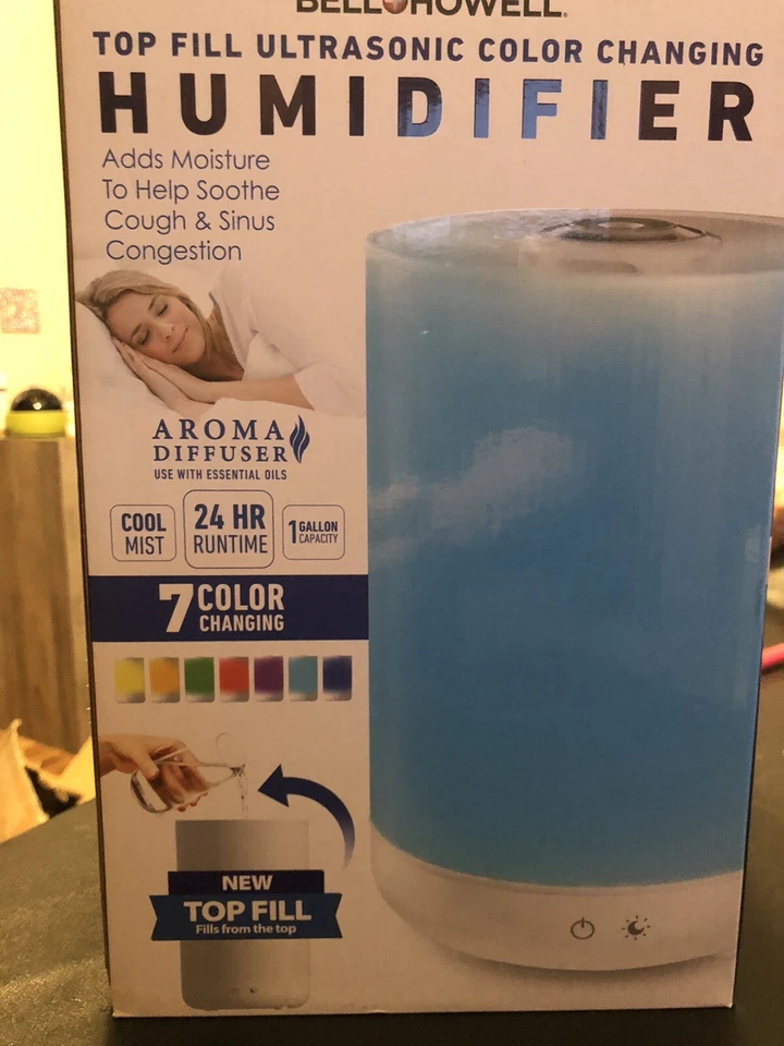 Humidifier By Bell+Howell With 7 Color Changing Lights And Diffuser - Image 2 of 3