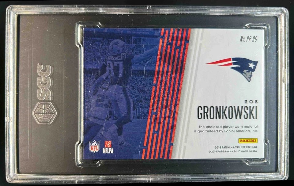 2018 Absolute Rob Gronkowski Panoramic Patch Prime #91/99 Patriots SGC 9 - Image 2 of 2