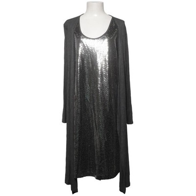 Selection, Kleid, Größe: 46/48, Grau/Silber, Elasthan/Viskose, Print, Damen #SDV