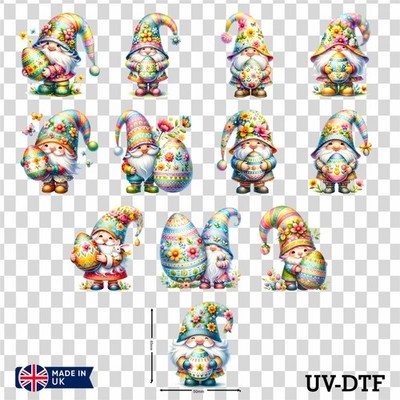 12 Blumen Ostern Wichtel UV DTF Tasse Aufkleber Zum Selbermachen Libbey Glas Aufkleber Mix eas36