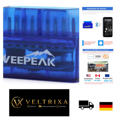 Veepeak OBD II Diagnosegerät Scanner für Android, Fehlercodes Auslesen, 48x25x32