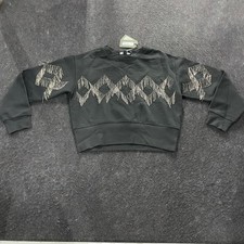 ALLSAINTS Zaniah Tassel Sweatshirt Women's Size M Black WM127Z