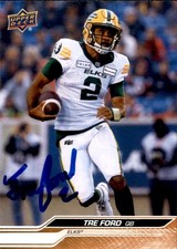 Tre Ford Signed 2024 Upper Deck CFL Football card Edmonton Elks