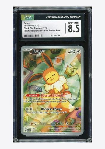 Pokemon CGC 8.5 Eevee Promo 2025 #173 SVP Prismatic Evolutions ETB English