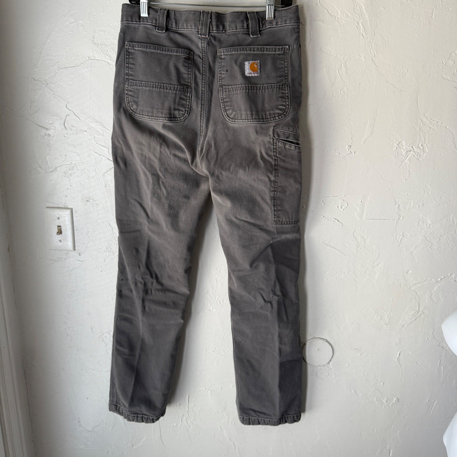 Carhartt Mens Rugged Flex Relaxed Fit Canvas Work Pants 33x32 Gray thumbnail 5