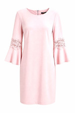 Tommy Hilfiger Women Blush Pink Sheath Dress Lace Bell Sleeve 4 Bridal, Wedding
