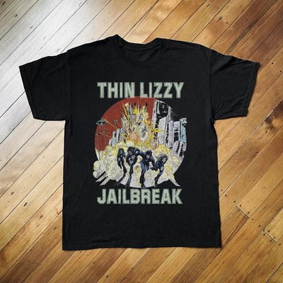 THIN LIZZY JAILBREAK Heavy Cotton Black T-Shirt All Size S-5XL CL73