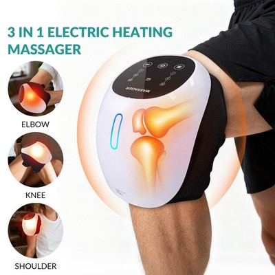 Cordless Knee Massager 3 in 1 Heat Vibration Red Light Therapy Joint Support