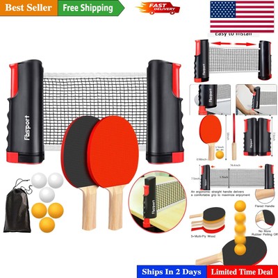 Easy Setup Ping Pong Paddle Set with Compact Carry Bag - Indoor & Outdoor