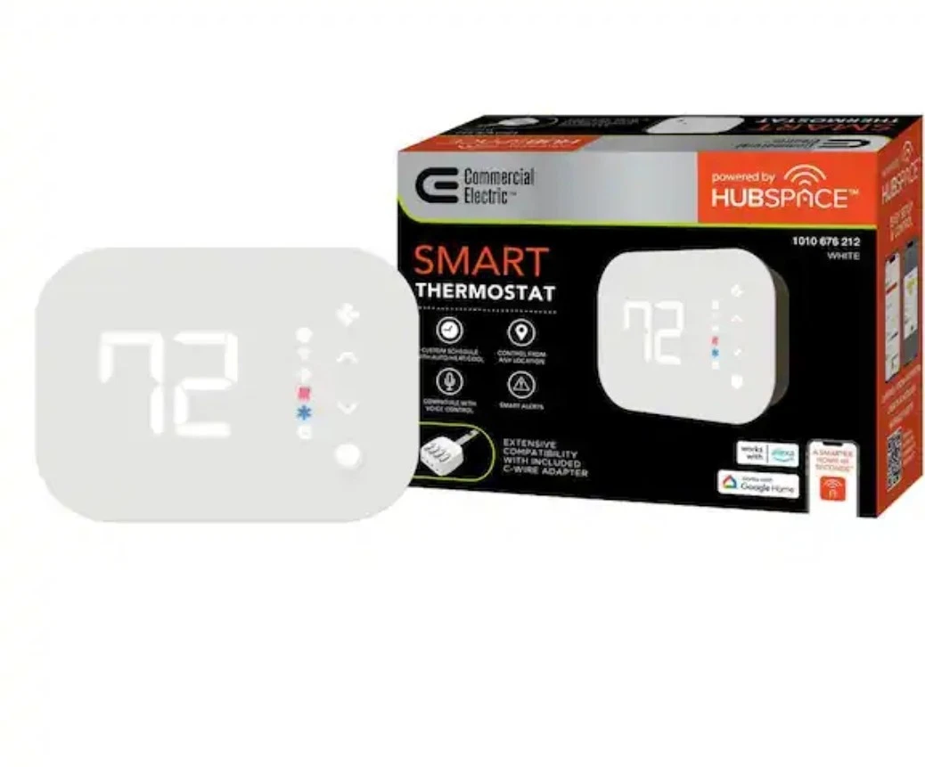 CE Wi-Fi and Bluetooth Smart Programmable Thermostat Powered by Hubspace